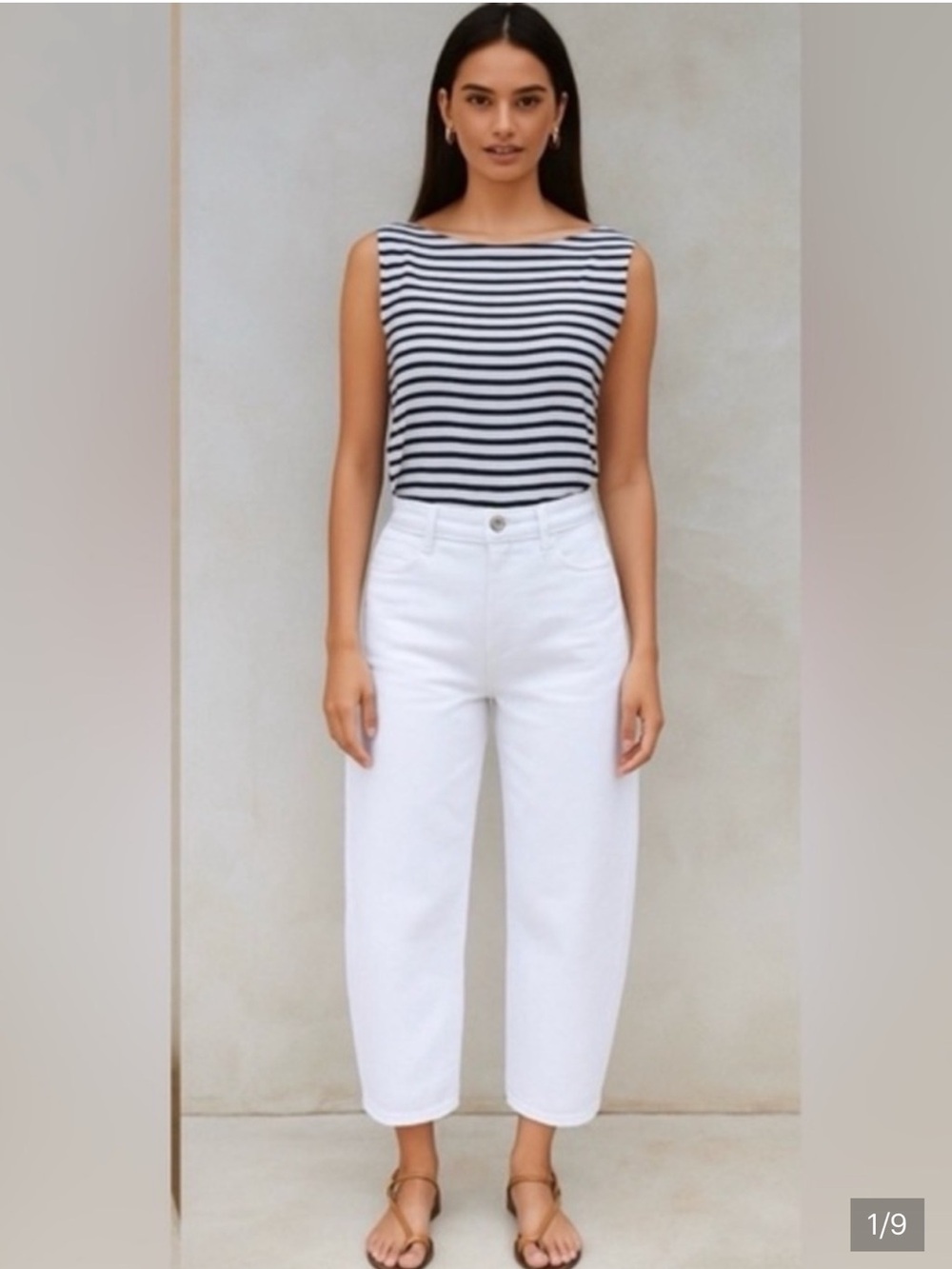 AYR The Beat Barrel Leg White Jeans